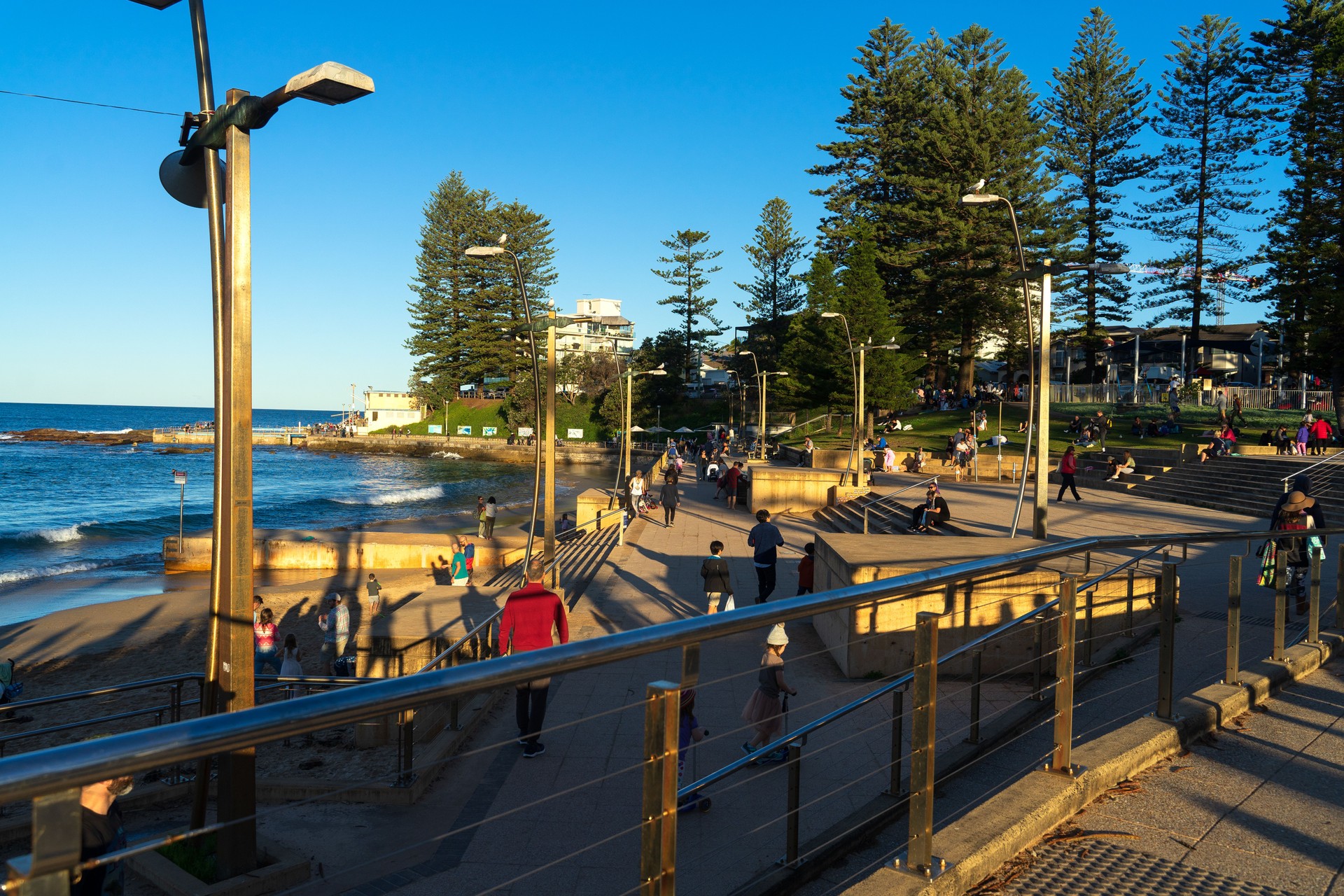 Crowd of people at the Winter Australian beach